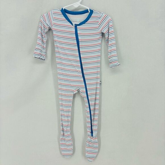 MACARON Other - Macaron + Me Footsie Stripes baby boy girl 9-12 months blue red white pajama